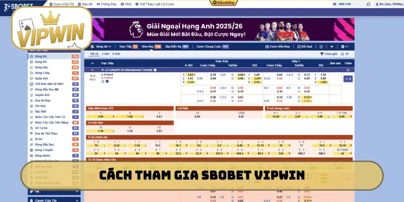 Cách tham gia SBOBET VIPWIN siêu đơn giản